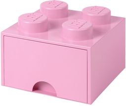 Scatole LEGO con Cassetto Rosa Chiaro 25 x 25 x 18 cm