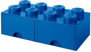 Boîte rangement Lego avec tiroir bleu 50 x 25 x 18 cm