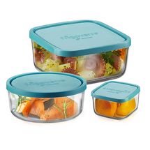 Set contenitori per alimenti Bormioli frigoverre blu - 3 pezzi