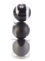 Boule de Noël Cosy &amp; Trendy  - Noir - ø 15 cm - 3 pièces