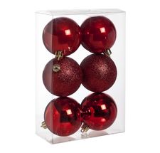 Gemütliche @Home Weihnachtskugeln Rot ø 8 cm - 6 Stück