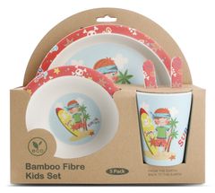 Yong Kinderservies Bamboe Surfer 5-Delig