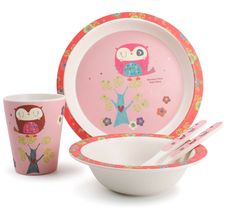 Yong Kinderservies Bamboe Wit 5-Delig