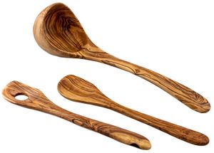 Set de 3 pièces (cuillère à soupe, spatule et cuillère à risotto) Jay Hill Tunea en bois d'olivier