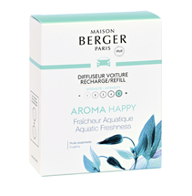 Recharge Maison Berger - pour parfum de voiture - Aroma Happy Fraîcheur Aquatique - 2 Pièces