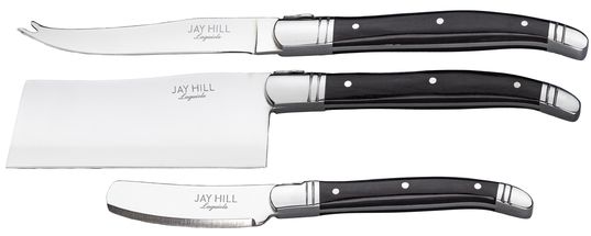 Couteau à fromage Jay Hill Laguiole noir 3 pièces