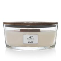 Bougie parfumée en ellipse WoodWick Miel Blanc - 9 cm / 19 cm