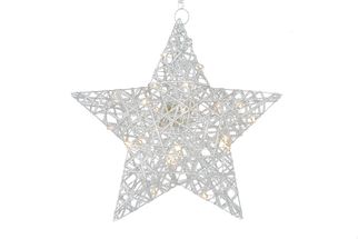 Étoile de Noël Countryfield Argent Leonie A - avec minuterie LED - Moyen