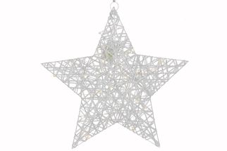 Countryfield Weihnachtsstern Silber Leonie A - mit LED-Timer - Groß