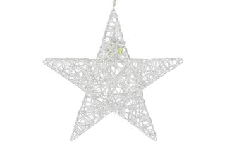 Countryfield Weihnachtsstern Silber Leonie B - mit LED-Timer - Medium
