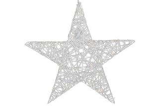 Countryfield Weihnachtsstern Silber Leonie B - mit LED-Timer - Groß