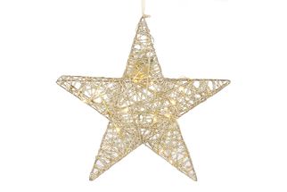 Estrella de Navidad con LEDs y temporizador Countryfield Leonie Mediana Dorada B
