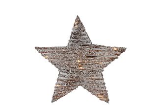 Étoile de Noël Countryfield White Wash Valera - avec minuterie LED - Moyen