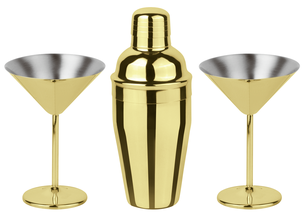 Set cocktail Paderno Martini oro 3 pezzi