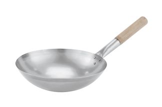 Poêle wok Paderno - avec manche en bois - ø 31 cm - Sans revêtement antiadhésif