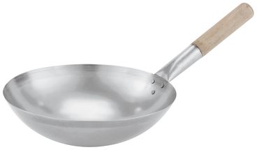 Poêle wok Paderno - avec manche en bois - ø 41 cm - Sans revêtement antiadhésif