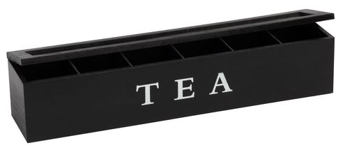 Boîte à thé noire à 6 tiroirs