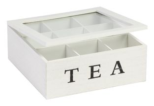 Caja de Té Blanca con 9-Compartimentos
