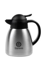 Sareva Thermoskanne - Edelstahl - Schwarz - 1 Liter