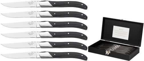 Cuchillos de Carne Jay Hill Laguiole Negro 6 Piezas