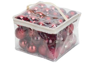 Cosy @Home Kerstballen Rood ø 6 cm - 48 Stuks