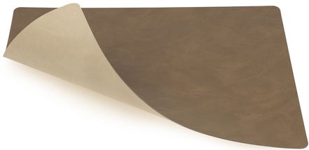 Set de table LIND DNA Nupo - Cuir - Marron / Sable - réversible - 45 x 35 cm