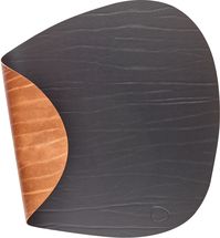 LIND DNA Platzset Buffalo - Leder - Schwarz / Natur - beidseitig - 44 x 37 cm