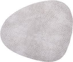 LIND DNA Platzdecke Hippo - Leder - Weiß Grau - 44 x 37 cm