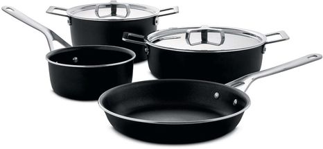Set di pentole Alessi Pots&amp;Pans nero - 4 pezzi
