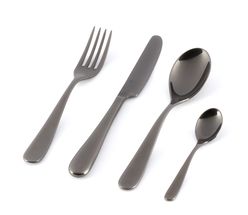 Alessi 24-Piece Cutlery Set Monoblock Nuovo Milano Black