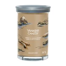 Yankee Candle Geurkaars Large Tumbler - met 2 lonten - Amber &amp; Sandalwood - 15 cm / ø 10 cm