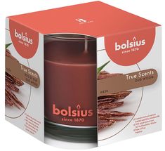 Bougie parfumée Bolsius True Scents Oud Wood - 9,5 cm / ø 9,5 cm