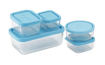 Set contenitori per alimenti Bormioli frigoverre blu - 5 pezzi