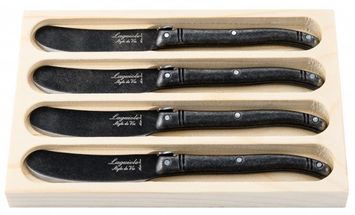 Laguiole Style de Vie Butter Knives Black Stonewash - Set of 4 