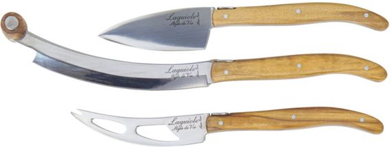 Cuchillos para Queso Laguiole Style de Vie Luxury Line Roble Stonewash - 3 Piezas