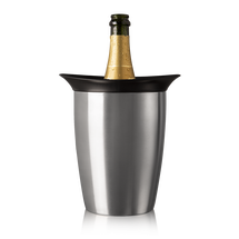 Vacu Vin Champagnerkühler Aktivkühler Elegant Edelstahl - Box - Silber