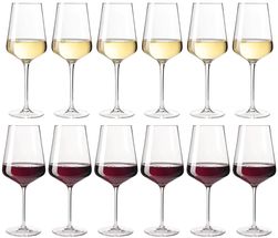 Ensemble de verres à vin Leonardo (verres à vin rouge + verres à vin blanc) Puccini 12 pièces