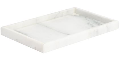 Plateau de service Jay Hill - marbre - blanc - 30 x 20cm