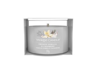 Yankee Candle Duftkerze Gefüllte Votivkerze Smoked Vanilla &amp; Cashmere - 4 cm / ø 5 cm