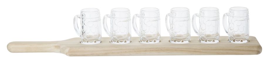 Bicchiere da shot Cosy &amp; Trendy con tavola di legno - 6 pezzi