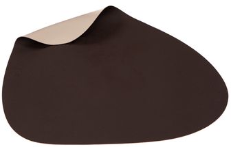 Tovaglietta Americana in Pelle Organica Jay Hill - Marrone/Sabbia - double-face - 44 x 37 cm - 6 pezzi