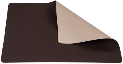 Tovaglietta Jay Hill in Pelle - Marrone / Sabbia - double face - 46 x 33 cm