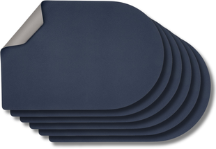 Set de table Jay Hill en cuir - gris / bleu - Bread - double-face - 44 x 30 cm- 6 pièces