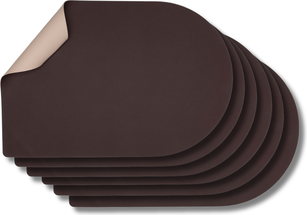 Set de table Jay Hill en cuir - marron / sable - Bread - double-face - 44 x 30 cm - 6 pièces