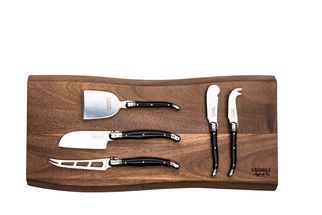 Cuchillos para Queso con Tabla Laguiole Style de Vie Premium Line Negro