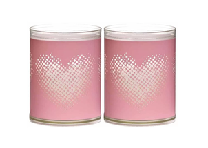 Bolsius kaarsen Sparkle Light hart roze - 2 stuks