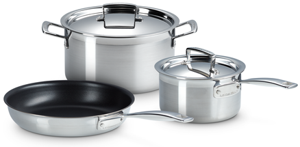 Le Creuset Pan Set Stainless Steel 3-Piece
