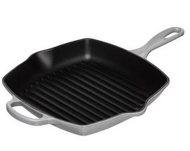 Le Creuset Grillpfanne Signature Perlgrau - 26 x 26 cm - Emaillierte Antihaftbeschichtung