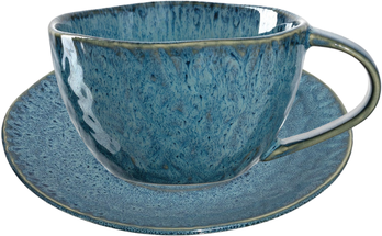 Leonardo Koffiekop- en schotel Matera Blauw - 290 ml