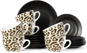 Set di caffè Studio Tavola Leopard 18 pezzi